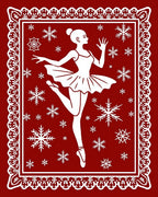 Crimson Snowflakes Ballerina Holiday Rug