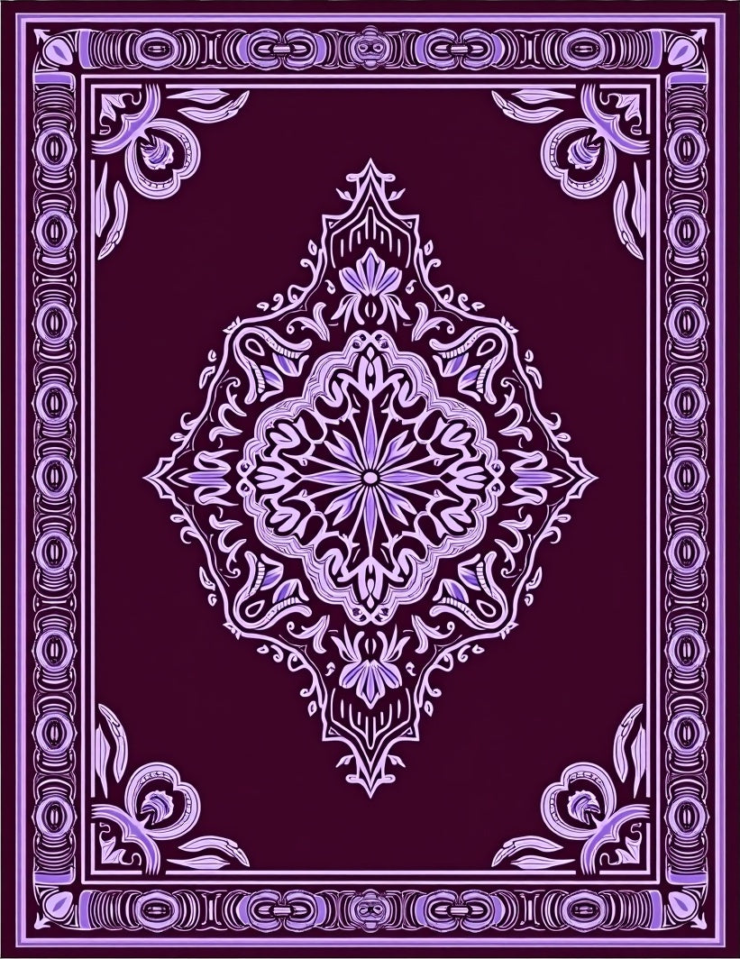 Royal Purple Medallion Border Rug
