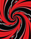 Red Black Swirling Motion Rug