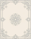 Ornate Beige Floral Mandala Frame Rug