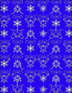 White Snowflake Scrollwork on Royal Blue Rug