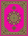 Golden Sunflower Inlay Frame Rug