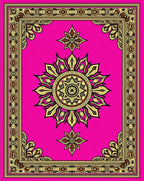 Golden Sunflower Inlay Frame Rug