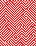 Red And White Geometric Maze Rug