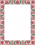Crimson Green Snowflake Creature Border Rug