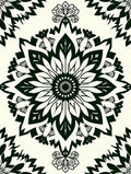 Black Ivory Floral Mandala Medallion Rug