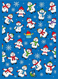 Charming Snowmen Blue Winter Snowflakes Rug