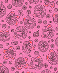 Pink Citrus Slice Whimsical Garden Rug