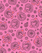 Pink Citrus Slice Whimsical Garden Rug