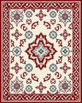 Classic Crimson Medallion Floral Rug