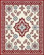 Classic Crimson Medallion Floral Rug