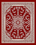 Deep Red Scrollwork Medallion Rug