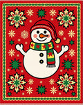 Festive Red Snowman Starburst Rug