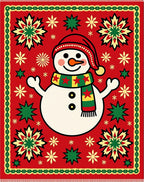 Festive Red Snowman Starburst Rug
