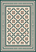 Geometric Medallion Stripe Cream Rug