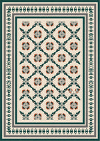 Geometric Medallion Stripe Cream Rug