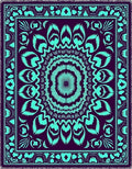 Plum Teal Mandala Floral Medallion Rug