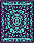 Plum Teal Mandala Floral Medallion Rug