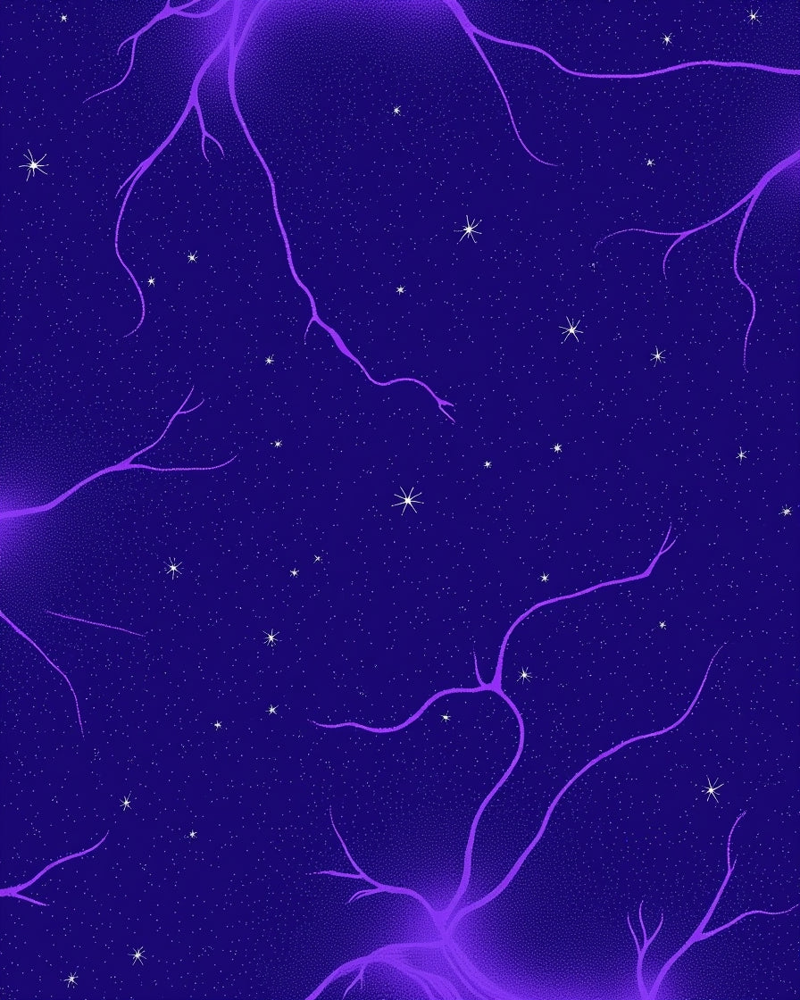 Cosmic purple branching night sky Rug