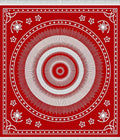Vibrant Red Sunburst Star Medallion Rug