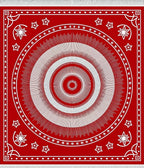 Vibrant Red Sunburst Star Medallion Rug