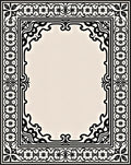 Ornamental Cream Black Border Rug