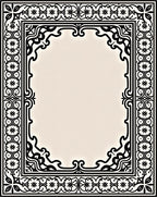 Ornamental Cream Black Border Rug