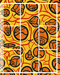 Bold Orange Yellow Abstract Shapes Rug