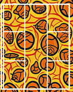 Bold Orange Yellow Abstract Shapes Rug