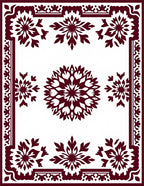 Crimson Bloom Central Medallion Border Rug
