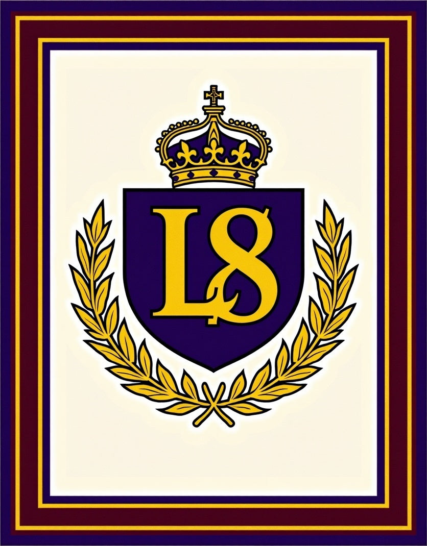 Royal Crest Emblem Laurel Wreath Rug