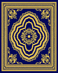 Royal Blue Golden Majestic Medallion Rug