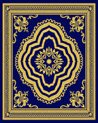 Royal Blue Golden Majestic Medallion Rug