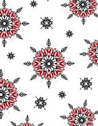 Red and Black Snowflake Medallion Rug
