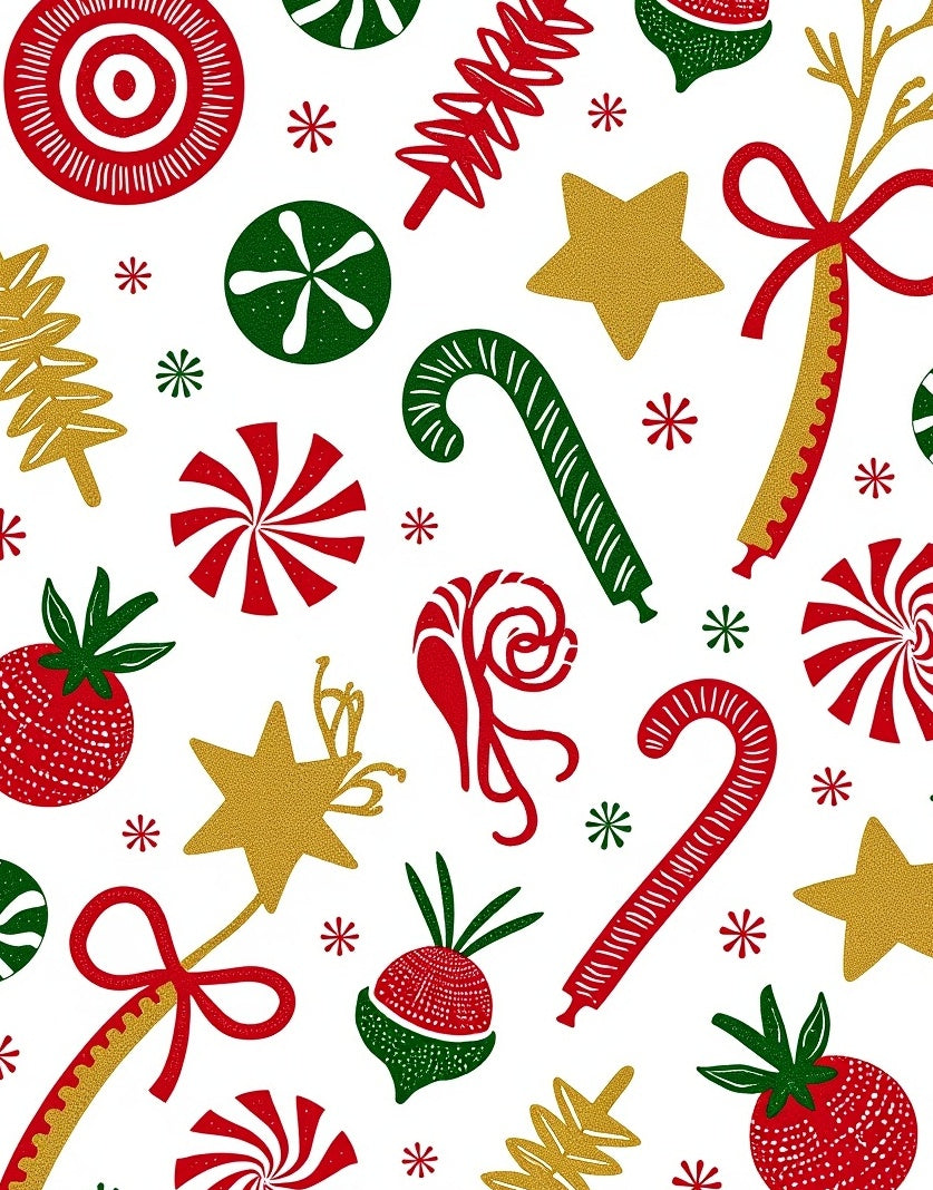 Christmas Candy Cane Star Swirl Rug