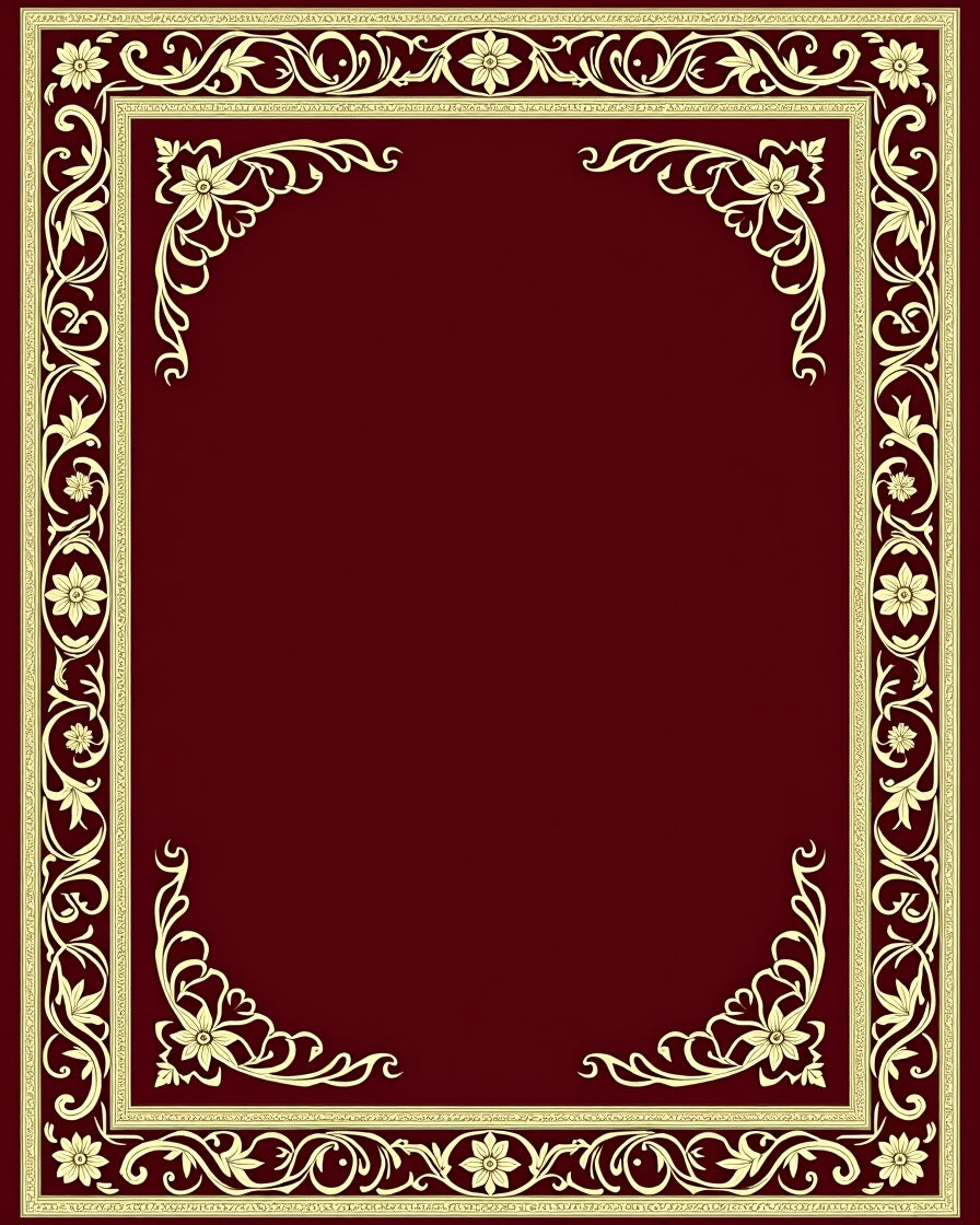 Intricate Cream Botanical Border Rug