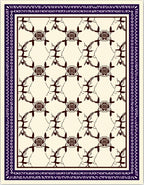 Ornate Brown Vine Lattice Rug