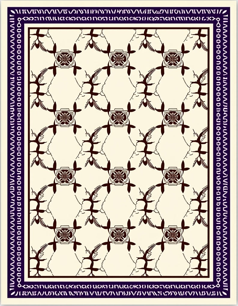 Ornate Brown Vine Lattice Rug