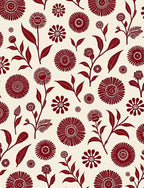 Crimson Bloom Garden Whimsical Rug