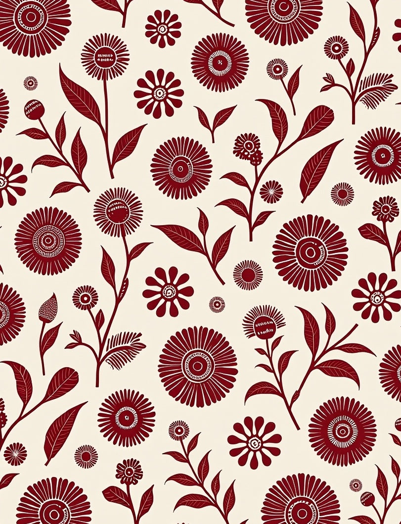 Crimson Bloom Garden Whimsical Rug