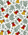 Red Gold Bell Evergreen Scatter Rug