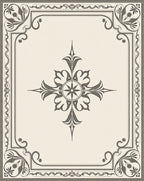Neutral Gray Ornate Compass Star Rug