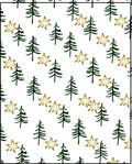 Forest Green Pine Trees Gold Stars Rug