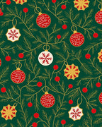 Emerald Green Festive Ornament Garland Rug