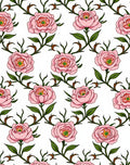 Pink Rose Vine Garden Rug
