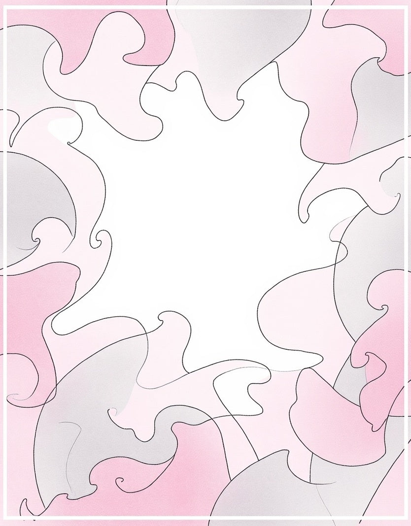 Soft Pink Gray Abstract Swirl Rug