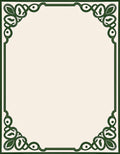 Elegant Forest Green Celtic Knot Border Rug