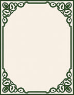 Elegant Forest Green Celtic Knot Border Rug