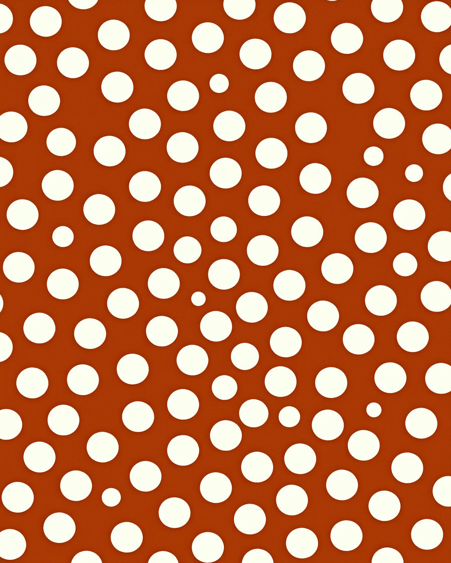 Terracotta White Polka Dot Scatter Rug
