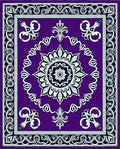 Purple Floral Medallion Border Rug